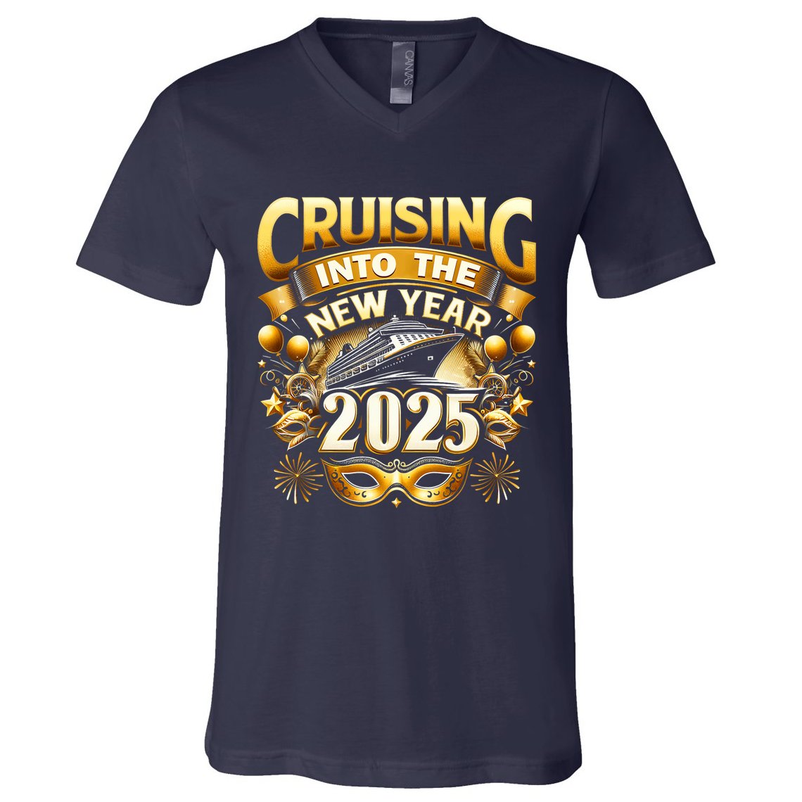 Cruising Into The New Year 2025 Family New Year Trip 2025 V-Neck T-Shirt