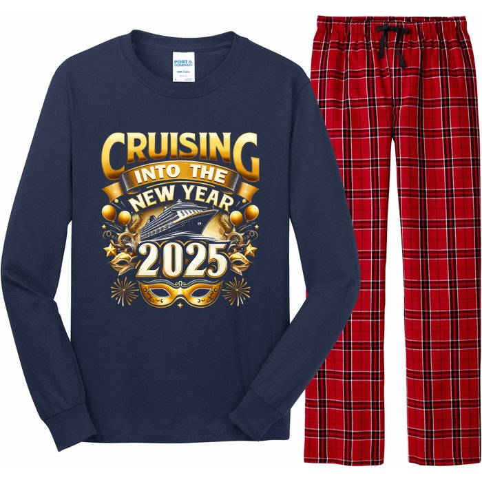 Cruising Into The New Year 2025 Family New Year Trip 2025 Long Sleeve Pajama Set