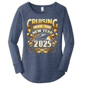 Cruising Into The New Year 2025 Family New Year Trip 2025 Women's Perfect Tri Tunic Long Sleeve Shirt