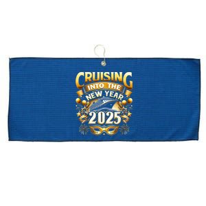 Cruising Into The New Year 2025 Family New Year Trip 2025 Large Microfiber Waffle Golf Towel