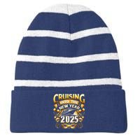 Cruising Into The New Year 2025 Family New Year Trip 2025 Striped Beanie with Solid Band