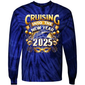 Cruising Into The New Year 2025 Family New Year Trip 2025 Tie-Dye Long Sleeve Shirt