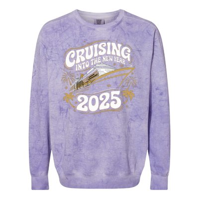 Cruising Into The New Year 2025 Family Matching Holiday Trip Colorblast Crewneck Sweatshirt