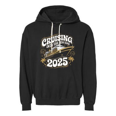 Cruising Into The New Year 2025 Family Matching Holiday Trip Garment-Dyed Fleece Hoodie