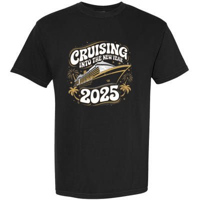 Cruising Into The New Year 2025 Family Matching Holiday Trip Garment-Dyed Heavyweight T-Shirt