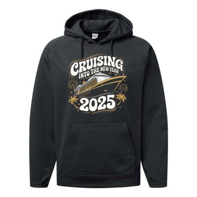 Cruising Into The New Year 2025 Family Matching Holiday Trip Performance Fleece Hoodie