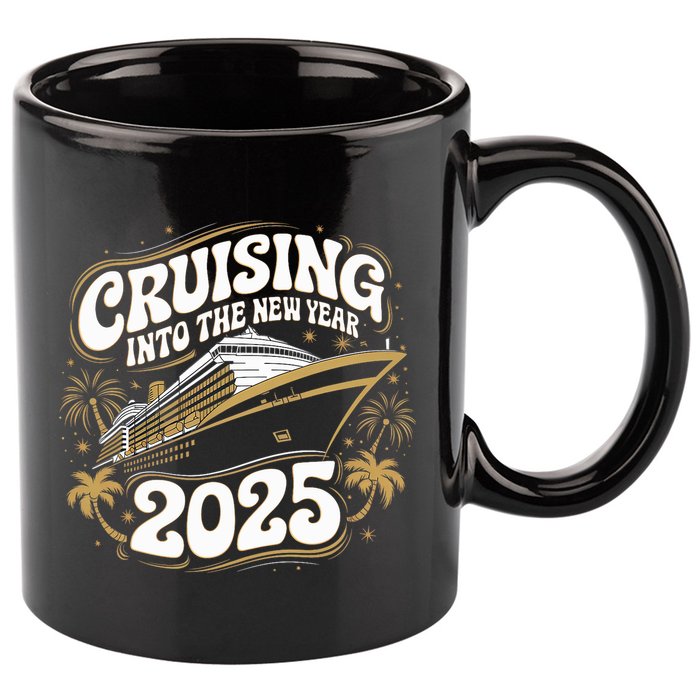 Cruising Into The New Year 2025 Family Matching Holiday Trip 11oz C Handle Ceramic Mug