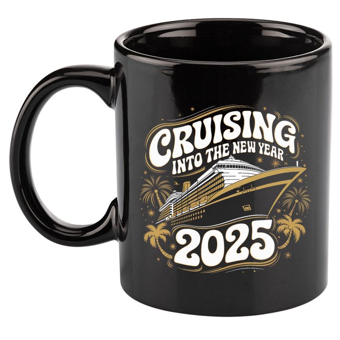 Cruising Into The New Year 2025 Family Matching Holiday Trip 11oz C Handle Ceramic Mug