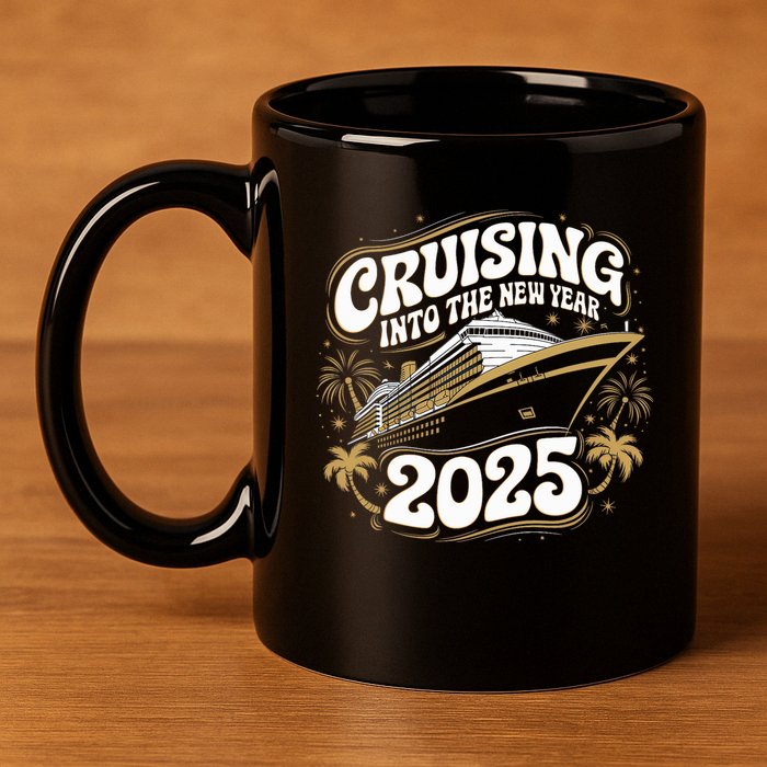 Cruising Into The New Year 2025 Family Matching Holiday Trip 11oz C Handle Ceramic Mug