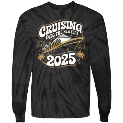 Cruising Into The New Year 2025 Family Matching Holiday Trip Tie-Dye Long Sleeve Shirt