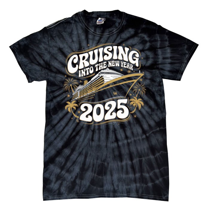 Cruising Into The New Year 2025 Family Matching Holiday Trip Tie-Dye T-Shirt