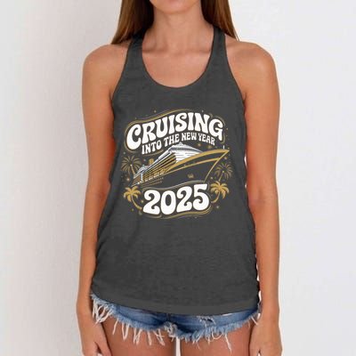 Cruising Into The New Year 2025 Family Matching Holiday Trip Women's Knotted Racerback Tank