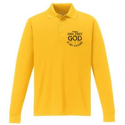 Christian I Took A DNA Test God Is My Father Performance Long Sleeve Polo