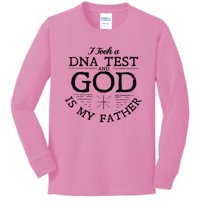 Christian I Took A DNA Test God Is My Father Kids Long Sleeve Shirt