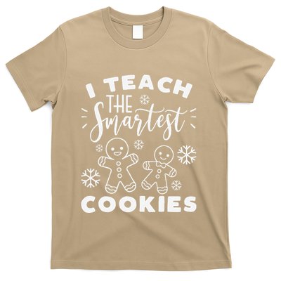 Christmas I Teach The Smartest Cookies Gingerbread Teacher T-Shirt
