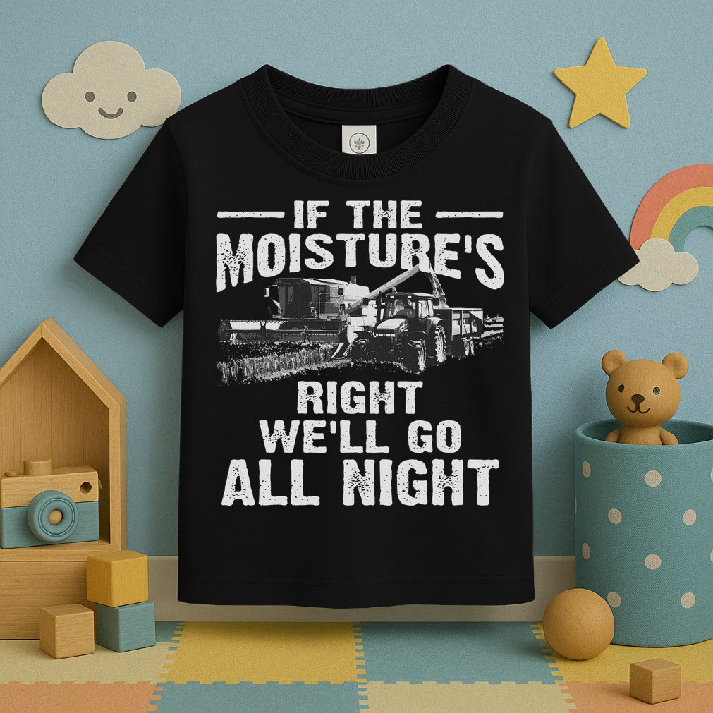 Cool If The Moisture's Right Farmer Gift Funny Farm Toddler T-Shirt