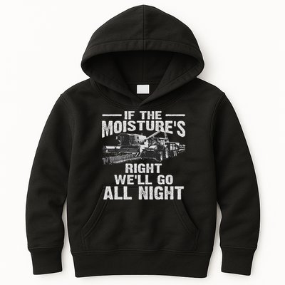 Cool If The Moisture's Right Farmer Gift Funny Farm Kids Hoodie