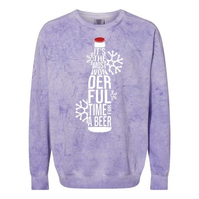 Christmas Its The Most Wonderful Time For A Beer Colorblast Crewneck Sweatshirt