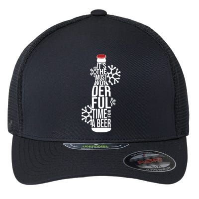 Christmas Its The Most Wonderful Time For A Beer Flexfit Unipanel Trucker Cap