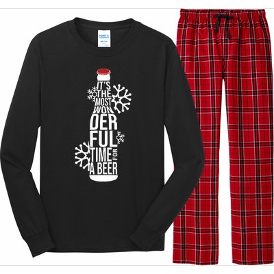 Christmas Its The Most Wonderful Time For A Beer Long Sleeve Pajama Set