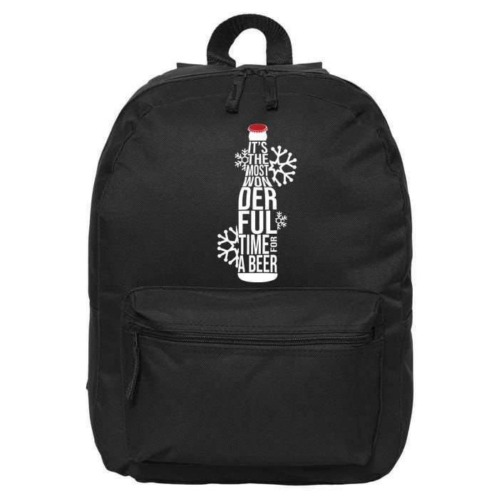 Christmas Its The Most Wonderful Time For A Beer 16 in Basic Backpack