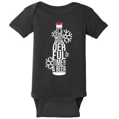 Christmas Its The Most Wonderful Time For A Beer Baby Bodysuit