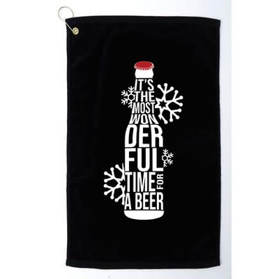 Christmas Its The Most Wonderful Time For A Beer Golf Towel