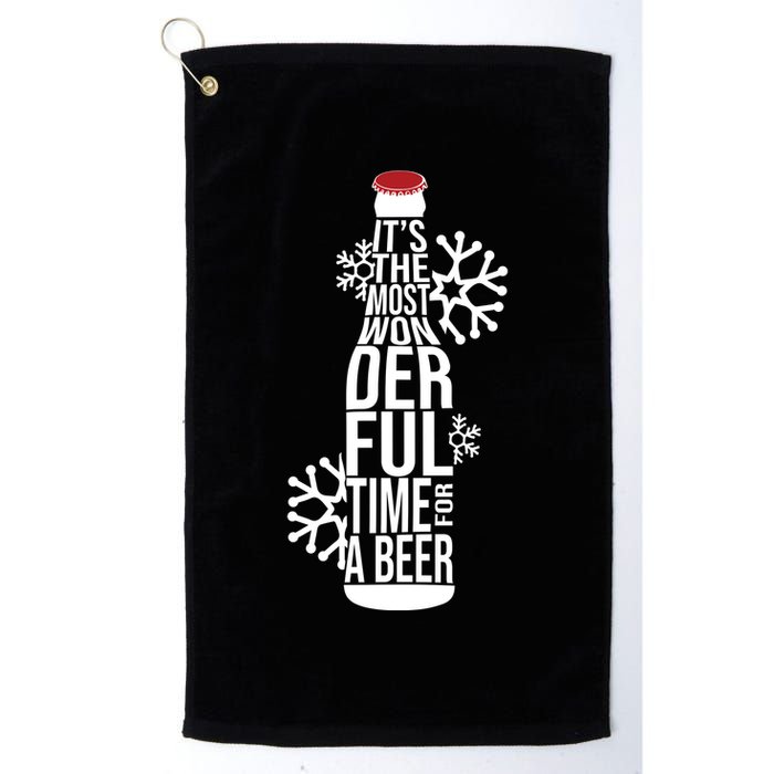 Christmas Its The Most Wonderful Time For A Beer Golf Towel