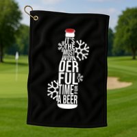 Christmas Its The Most Wonderful Time For A Beer Golf Towel