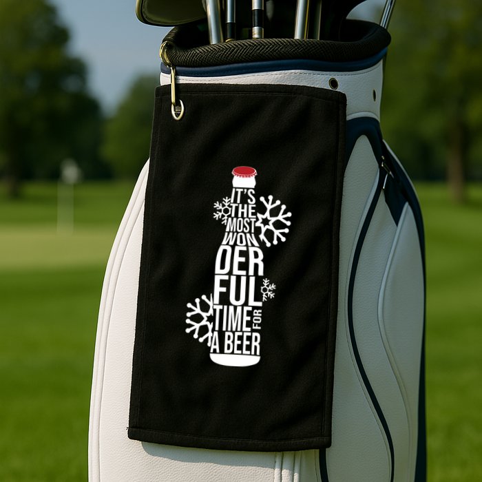 Christmas Its The Most Wonderful Time For A Beer Golf Towel