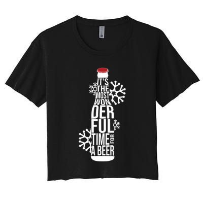 Christmas Its The Most Wonderful Time For A Beer Crop Top