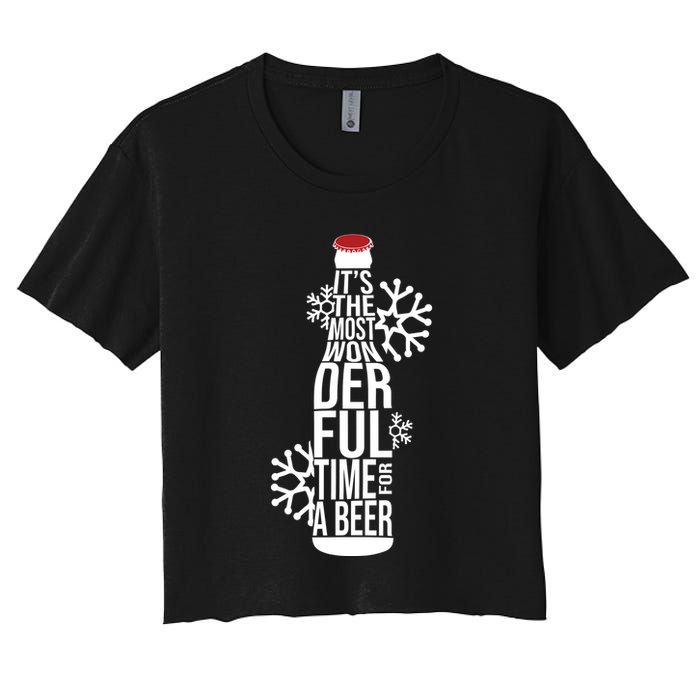 Christmas Its The Most Wonderful Time For A Beer Crop Top