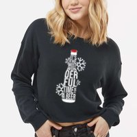 Christmas Its The Most Wonderful Time For A Beer Cropped Pullover Crew