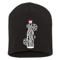 Christmas Its The Most Wonderful Time For A Beer Short Acrylic Beanie