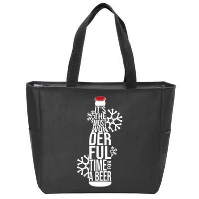 Christmas Its The Most Wonderful Time For A Beer Zip Tote Bag