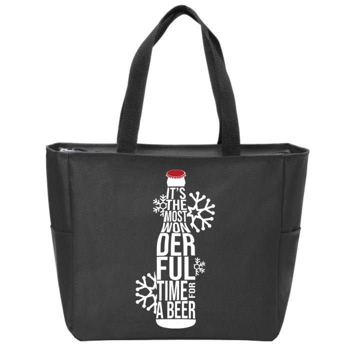 Christmas Its The Most Wonderful Time For A Beer Zip Tote Bag