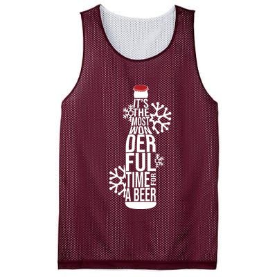 Christmas Its The Most Wonderful Time For A Beer Mesh Reversible Basketball Jersey Tank