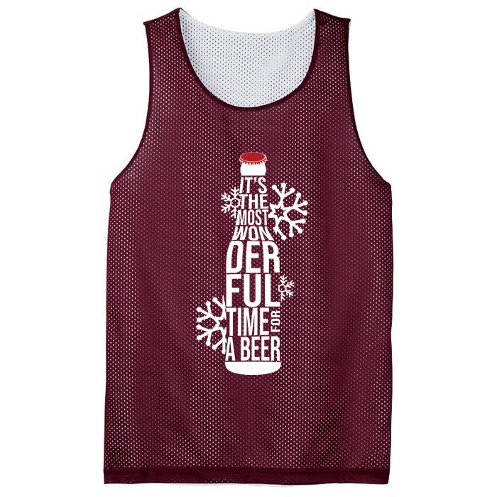 Christmas Its The Most Wonderful Time For A Beer Mesh Reversible Basketball Jersey Tank