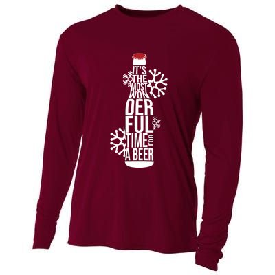 Christmas Its The Most Wonderful Time For A Beer Cooling Performance Long Sleeve Crew