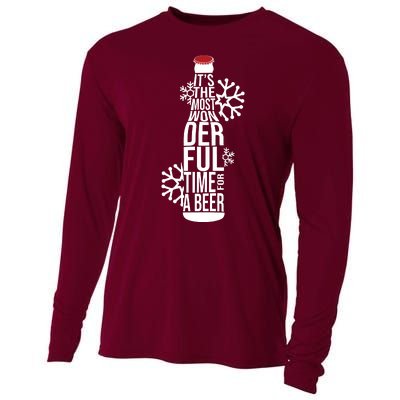 Christmas Its The Most Wonderful Time For A Beer Cooling Performance Long Sleeve Crew