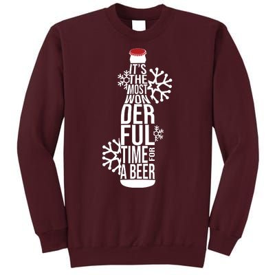 Christmas Its The Most Wonderful Time For A Beer Tall Sweatshirt