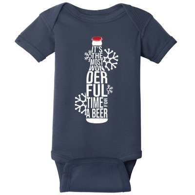 Christmas Its The Most Wonderful Time For A Beer Baby Bodysuit