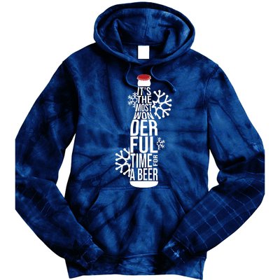 Christmas Its The Most Wonderful Time For A Beer Tie Dye Hoodie