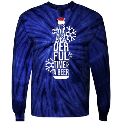 Christmas Its The Most Wonderful Time For A Beer Tie-Dye Long Sleeve Shirt