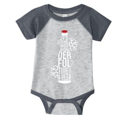 Christmas Its The Most Wonderful Time For A Beer Infant Baby Jersey Bodysuit