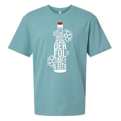 Christmas Its The Most Wonderful Time For A Beer Sueded Cloud Jersey T-Shirt