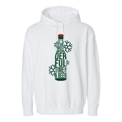 Christmas Its The Most Wonderful Time For A Beer Garment-Dyed Fleece Hoodie