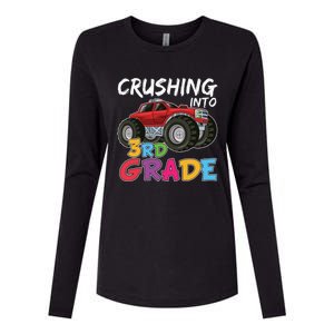 Crushing Into Third Grade Monster Truck Cute 3Rd Grade Gift Womens Cotton Relaxed Long Sleeve T-Shirt