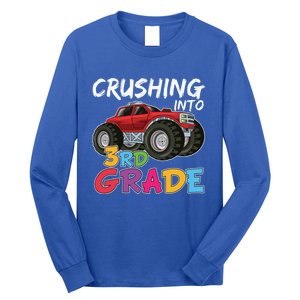 Crushing Into Third Grade Monster Truck Cute 3Rd Grade Gift Long Sleeve Shirt