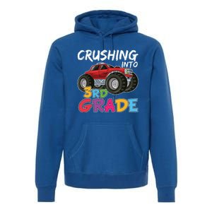 Crushing Into Third Grade Monster Truck Cute 3Rd Grade Gift Premium Hoodie